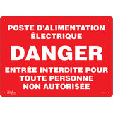 "Electrical Power Station" sign, French, safety signage