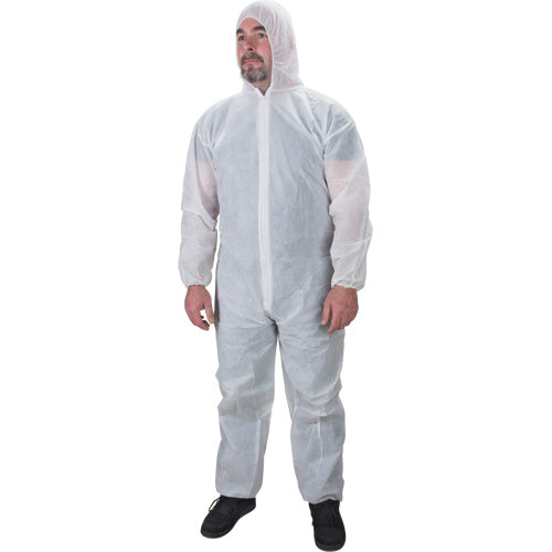 Hooded Coveralls, 3X-Large, White, Polypropylene - SGM429