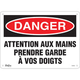 Enseigne «Prendre Garde À Vos Doigts» — panneau de sécurité en français pour machines