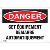 Enseigne «Équipement Démarre Automatiquement» - Signalisation de sécurité, Français