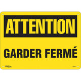 Enseigne «Garder Fermé» — Panneau de signalisation en français pour portes et entrées