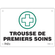 Panneau blanc Zenith « Trousse de premiers soins » avec croix verte et trous de fixation