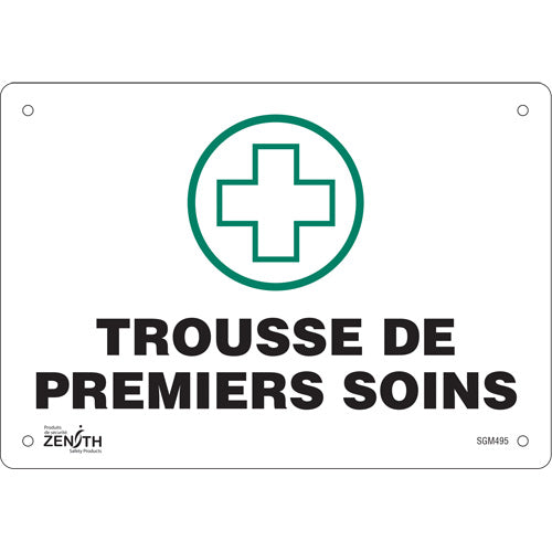 Enseigne «Premiers Soins» en Français avec pictogramme, plusieurs formats