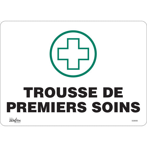 Enseigne «Premiers Soins» en Français avec pictogramme, plusieurs formats