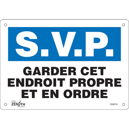 Enseigne «Garder cet Endroit Propre» en Français — Panneau de signalisation lieux publics