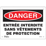 Enseigne «Entrée Interdite» en français — panneau d'avertissement et de sécurité