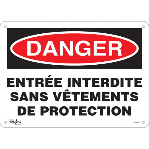 Enseigne «Entrée Interdite» en français — panneau d'avertissement et de sécurité