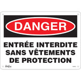 Enseigne «Entrée Interdite» en français — panneau d'avertissement et de sécurité