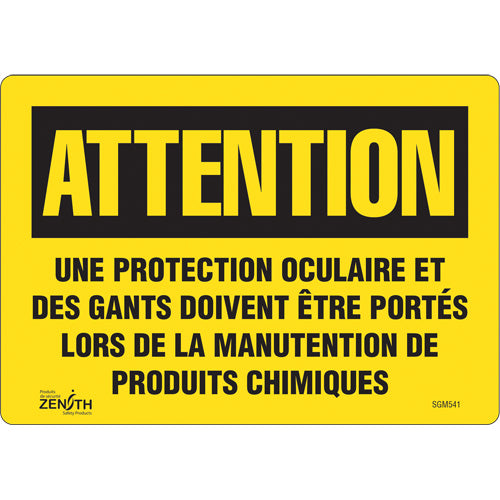 Enseigne «Protection Oculaire», panneau d'avertissement de sécurité en Français