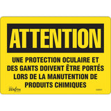 Enseigne «Protection Oculaire», panneau d'avertissement de sécurité en Français