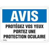 “Protect Your Eyes” sign in French – safety sign / signage