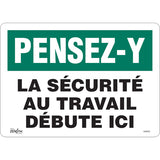 Enseigne «La Sécurité au Travail» - panneau de signalisation de sécurité (français)