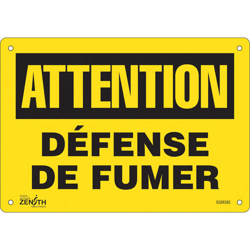 Enseigne «Défense De Fumer», panneau d'avertissement en français pour lieux publics et privés