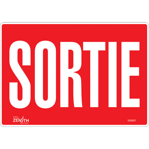 "Exit" sign - French language sign for exits and exits