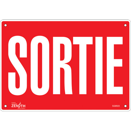 "Exit" sign - French language sign for exits and exits