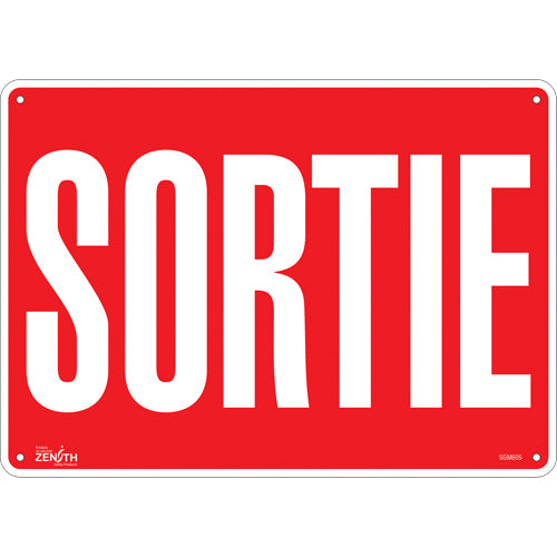 "Exit" sign - French language sign for exits and exits