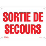 “Emergency Exit” Sign — Safety sign in French