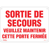 Enseigne «Sortie De Secours», panneau de sécurité en français, plusieurs formats