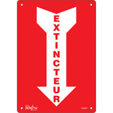 Sign with arrow "Fire extinguisher", French with pictogram - safety signage