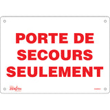 Enseigne «Porte De Secours», Français — Panneau de signalisation de sécurité