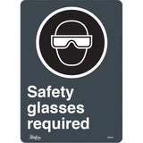 Enseigne «Safety Glasses Required», 14" x 10", Anglais avec pictogramme
