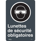 Enseigne «Lunettes de sécurité obligatoires» conforme à la CSA avec pictogramme