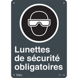 Enseigne «Lunettes de sécurité obligatoires» conforme à la CSA avec pictogramme