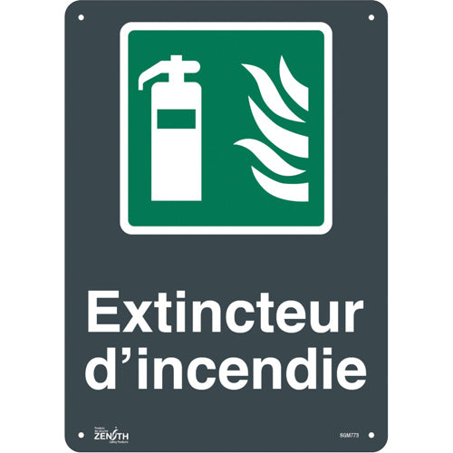 Enseigne «Extincteur D'Incendie», 14" x 10", Plastique, Français avec pictogramme - SGM773