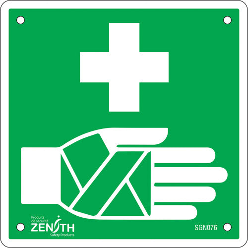 Enseigne de sécurité conforme à la CSA - First Aid, 6" x 6", Plastique, Pictogramme - SGN076