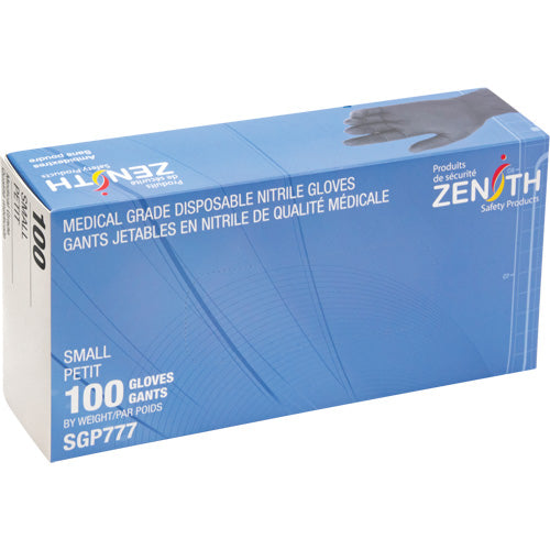 Gants jetables de calibre médical résistants à la perforation en nitrile sans poudre, 5 mils, Classe 2
