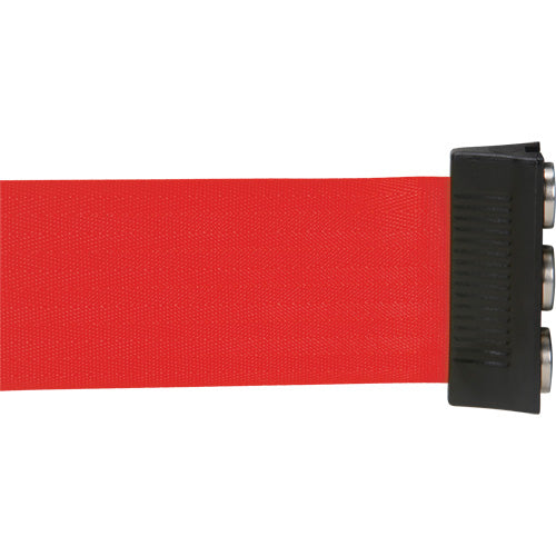 Wall Mounted Magnetic Tape Barrier, Steel, Screw Mount, 12', Red Tape - SGR016