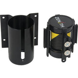 Barrière à fixation murale avec ruban magnétique, Acier, Fixation par vis, 7', Ruban Noir et jaune - SGQ993
