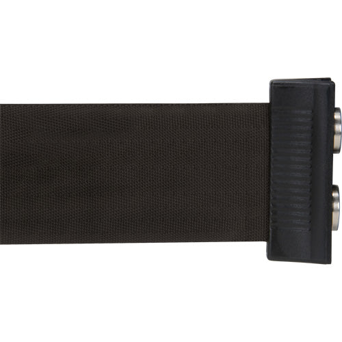 Wall Mounted Magnetic Tape Barrier, Steel, Screw Mount, 7', Black Tape - SGQ994