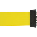 Wall-mounted barrier with magnetic tape, Steel, Screw mounting, 12', Yellow tape - SGR019