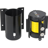 Barrière à fixation murale avec ruban magnétique, Acier, Fixation par vis, 7', Ruban Jaune - SGQ999