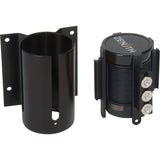 Wall Mounted Magnetic Tape Barrier, Steel, Screw Mount, 12', Black Tape - SGQ998