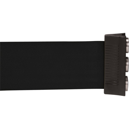 Wall Mounted Magnetic Tape Barrier, Steel, Screw Mount, 12', Black Tape - SGR022