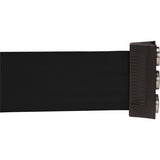 Barrière à fixation murale avec ruban magnétique, Acier, Fixation par vis, 12', Ruban Noir - SGR022