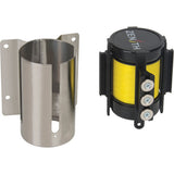 Wall-mounted barrier with magnetic tape, Steel, Screw mounting, 12', Yellow tape - SGR019