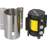 Wall-mounted barrier with magnetic tape, Steel, Screw mounting, 7', Yellow tape - SGR021