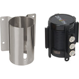 Barrière à fixation murale avec ruban magnétique, Acier, Fixation par vis, 12', Ruban Noir - SGR022
