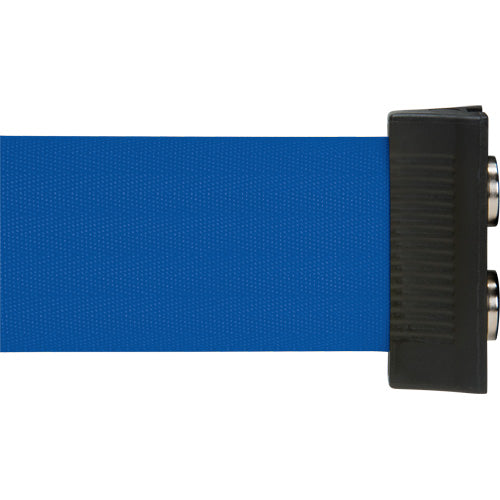 Barrière à fixation murale avec ruban magnétique, Acier, Fixation par vis, 7', Ruban Bleu - SGR025