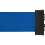 Barrière à fixation murale avec ruban magnétique, Acier, Fixation par vis, 7', Ruban Bleu - SGR025