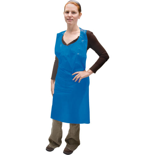 Tablier en polyéthylène, Polyéthylène, Bleu, 35" la x 46" lo - SGR277