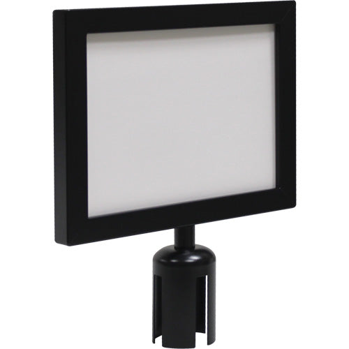 Crowd Control Barrier Post Sign Frame, Black - SGU786