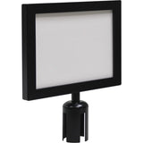 Crowd Control Barrier Post Sign Frame, Black - SGU786