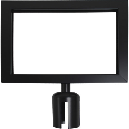 Crowd Control Barrier Post Sign Frame, Black - SGU786