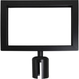 Crowd Control Barrier Post Sign Frame, Black - SGU786