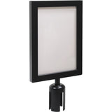 Crowd Control Barrier Post Sign Frame, Black - SGU787