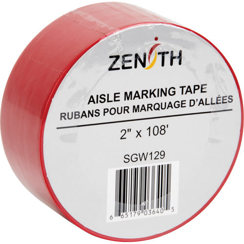 Aisle Marking Tape, 2" x 108', PVC, Red - SGW129